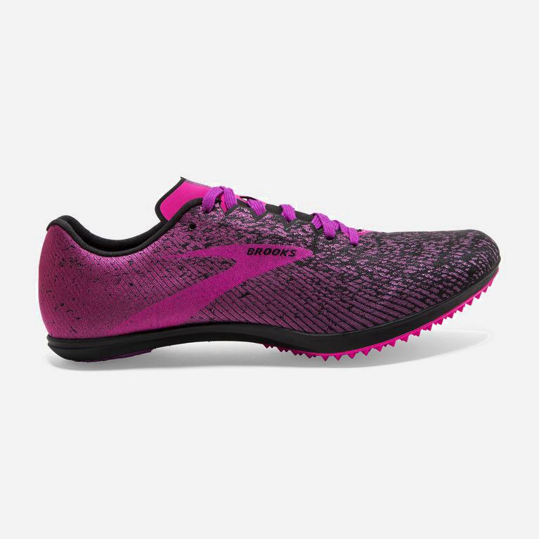 Brooks Mach 19 Spikeless Women's Track & Cross Country Shoes UK Clearance - Black/Hollyhock/Purple/P